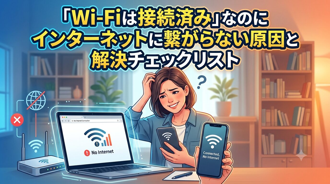 「Wi-Fiは接続済み」なのにインターネットに繋がらない原因と解決チェックリスト