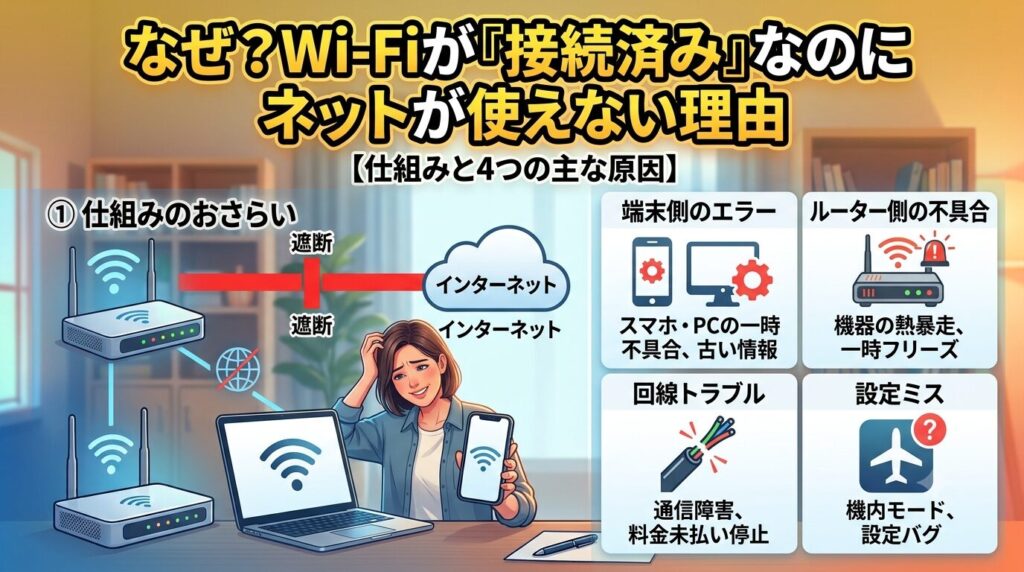 なぜ？Wi-Fiが「接続済み」なのにネットが使えない理由