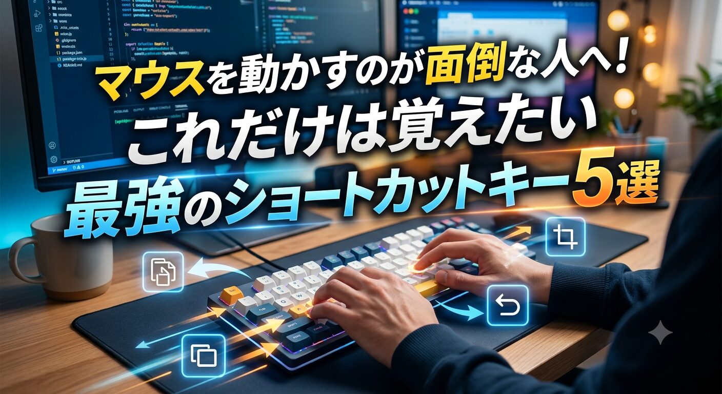 マウスを動かすのが面倒な人へ!これだけは覚えたい最強のショートカットキー5選